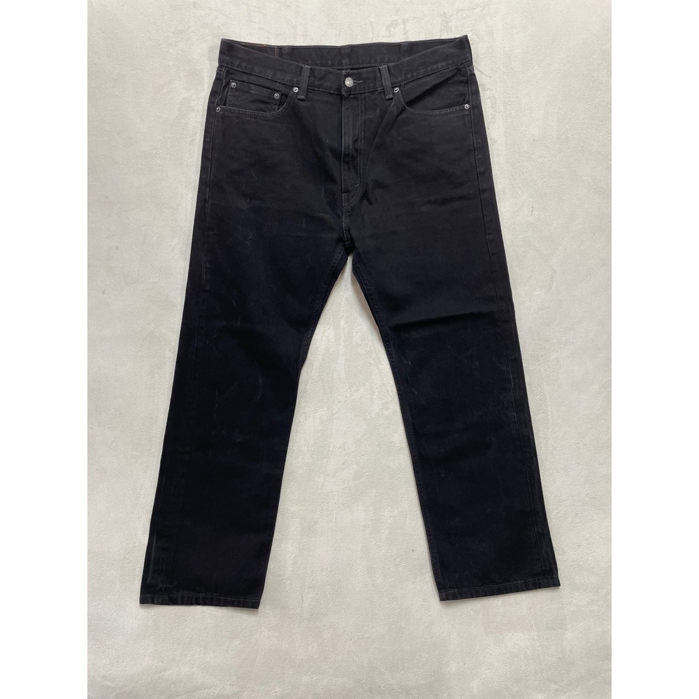 Levis 505 Regular Fit Black Denim Jeans Mens 38x29 00505-0260